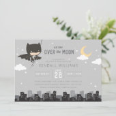Batman | We Are Over the Moon Boy Baby shower Kaart (Staand voorkant)