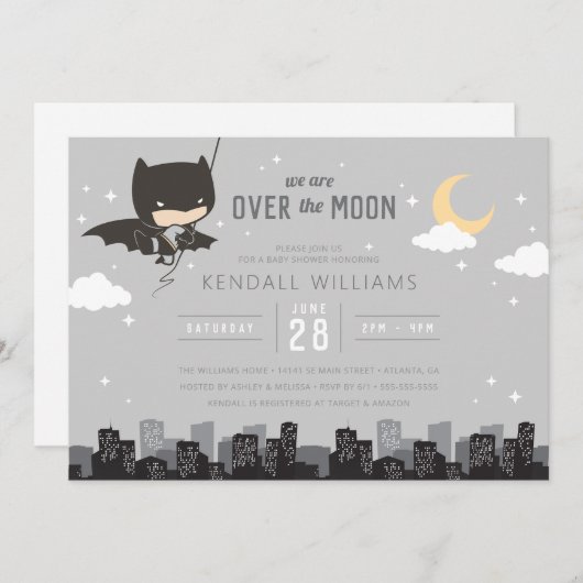 Batman | We Are Over the Moon Boy Baby shower Kaart (Voorkant / Achterkant)