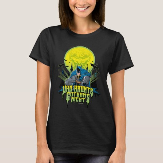 Batman | Who Haunts Gothams Night T-shirt (Voorkant)