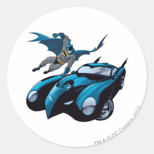Batman zwaait over ronde sticker