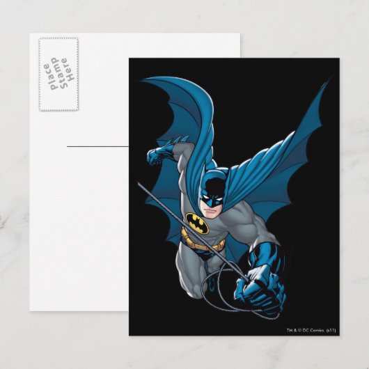 Batman zwaait vanuit touw briefkaart (Voorkant / Achterkant)