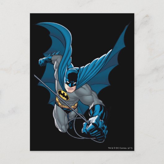 Batman zwaait vanuit touw briefkaart (Voorkant)