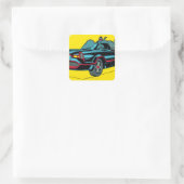 Batmobile Vierkante Sticker (Tas)