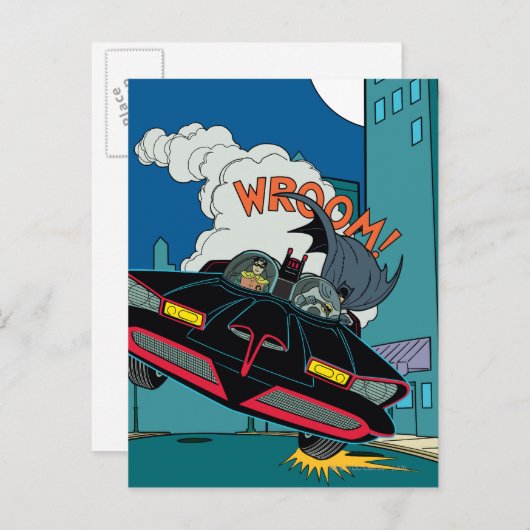 Batmobile Wroom. Briefkaart (Voorkant / Achterkant)
