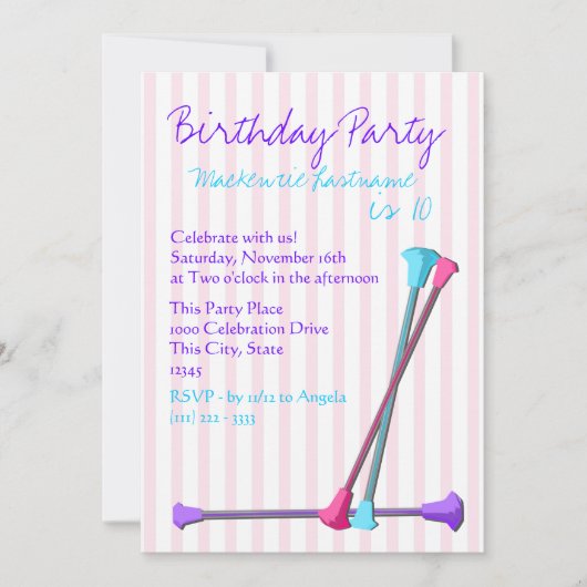 Baton Birthday Kaart (Voorkant)