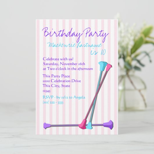 Baton Birthday Kaart (Staand voorkant)