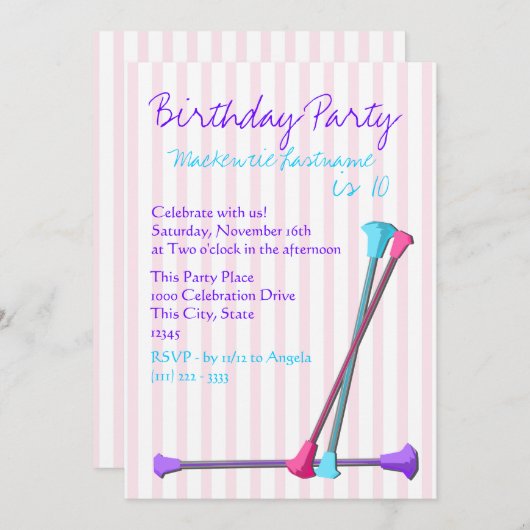 Baton Birthday Kaart (Voorkant / Achterkant)