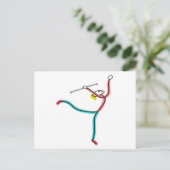 Baton Draaiende Stok Figuur Briefkaart (Staand voorkant)