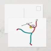 Baton Draaiende Stok Figuur Briefkaart (Voorkant / Achterkant)
