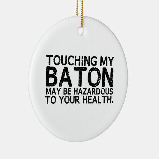 Baton Hazard Drum Major Marching Band Keramisch Ornament (Rechts)