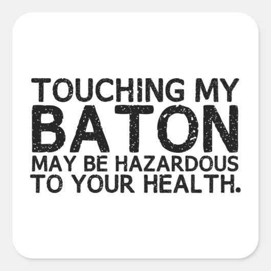 Baton Hazard Vierkante Sticker (Voorkant)