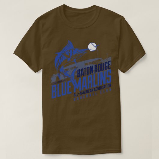 Baton Rouge Blue Marlins T-shirt (Design voorkant)