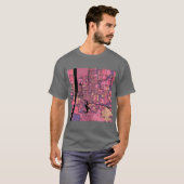 Baton Rouge Kaart Patroon in Paarse Roze Oversized T-shirt (Voorkant volledig)