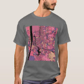 Baton Rouge Kaart Patroon in Paarse Roze Oversized T-shirt (Voorkant)
