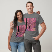 Baton Rouge Kaart Patroon in Paarse Roze Oversized T-shirt (Unisex)