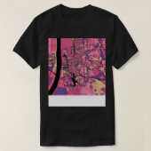 Baton Rouge Kaart Patroon in Paarse Roze TShirt (Design voorkant)