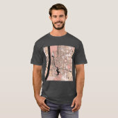Baton Rouge Kaart Patroon in Zacht Roze Pastels T-shirt (Voorkant volledig)