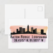 Baton Rouge LA City Skyline Briefkaart (Voorkant / Achterkant)