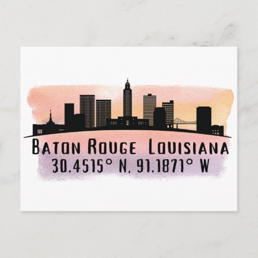 Baton Rouge LA City Skyline Briefkaart (Voorkant)