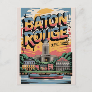Baton Rouge LA Graffiti Reisposter Briefkaart