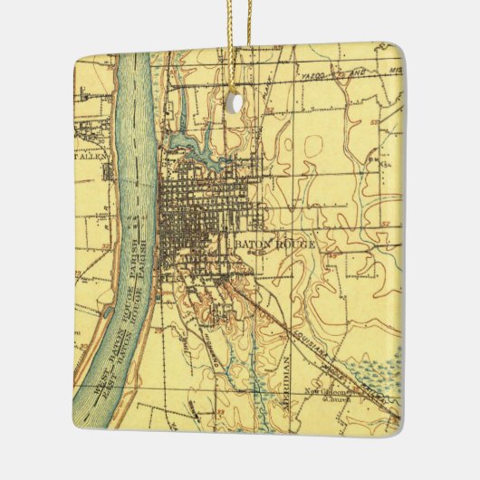 Baton Rouge LA  Map Keramisch Ornament (Links)