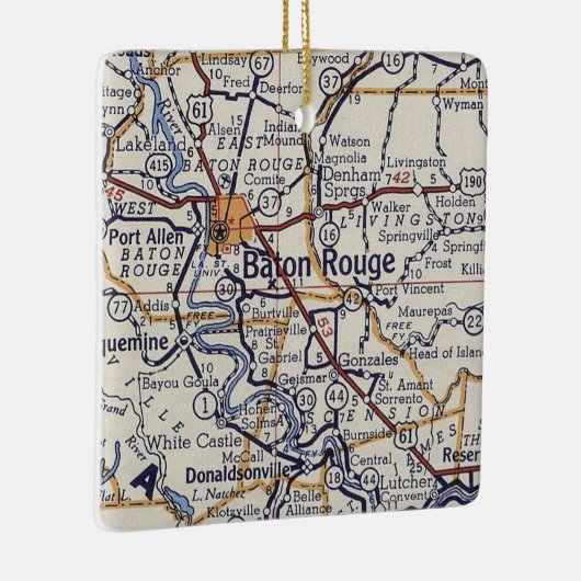 Baton Rouge LA  Map Keramisch Ornament (Rechts)