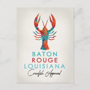 Baton Rouge Louisiana Crawfish Bright Briefkaart