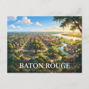 Baton Rouge Louisiana Reis Rivier Stadsgezicht Briefkaart