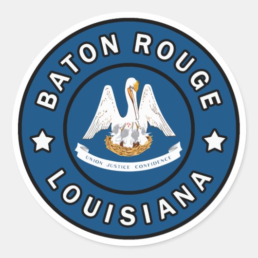 Baton Rouge Louisiana Ronde Sticker (Voorkant)