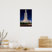 Baton Rouge Louisiana State Capitol bij nacht Poster (Keuken)