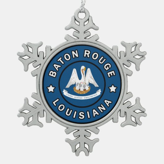 Baton Rouge Louisiana Tin Sneeuwvlok Ornament (Voorkant)