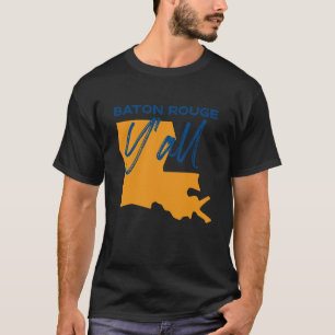 Baton Rouge Louisiana Y'all LA Pride Staatskaart K T-shirt