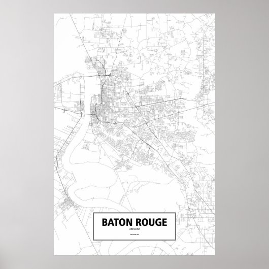 Baton Rouge, Louisiana (zwart op wit) Poster (Voorkant)