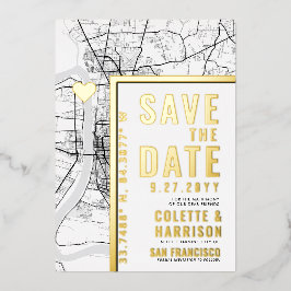 Baton Rouge Love Locator | Huwelijk Save the Date Folie Uitnodiging