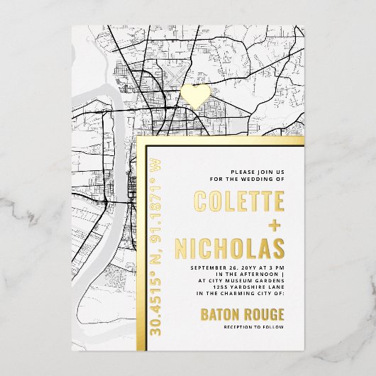 Baton Rouge Love Locator | Stadsweddenschap Folie Uitnodiging (Voorkant)