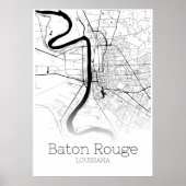 Baton Rouge Map - Louisiana - City Map Poster (Voorkant)