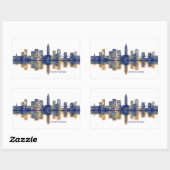 Baton Rouge Skyline Rechthoekige Sticker (Vel)