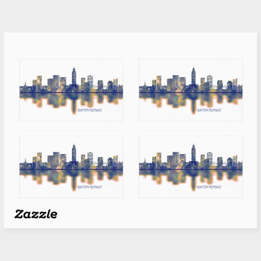Baton Rouge Skyline Rechthoekige Sticker (Vel)