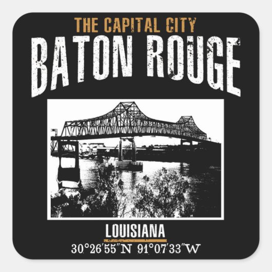 Baton Rouge Vierkante Sticker (Voorkant)