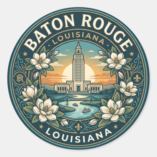 Baton Rouge VS Ronde Sticker (Voorkant)