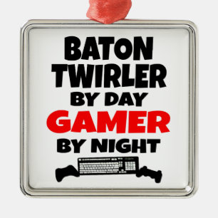 Baton Twirler beroemd gemaakt door Day Gamer by Ni Metalen Ornament