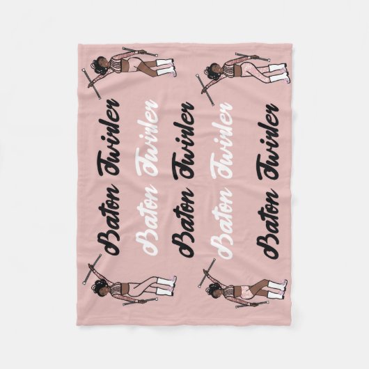 Baton Twirler Fleece Blanket Pink Sparkle (Voorkant)