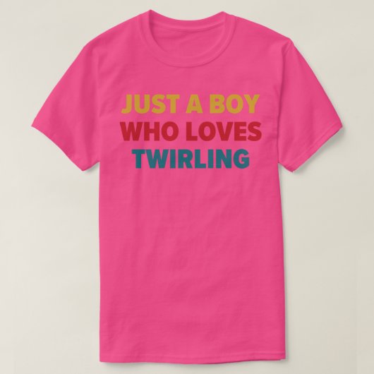 Baton Twirler Gewoon een jongen die van Twirling h T-shirt (Design voorkant)