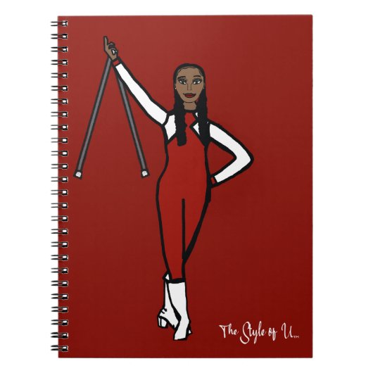 Baton Twirler Red White Accent B Notitieboek (Voorkant)