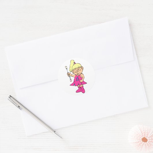 Baton Twirler Ronde Sticker (Envelop)