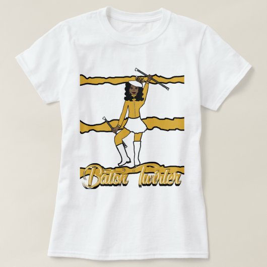 Baton Twirler T-Shirt / Goud (Design voorkant)