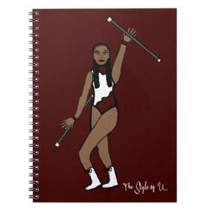 Baton Twirler White Burgundy Accent B Notitieboek