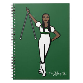 Baton Twirler White Green Accent B Notitieboek