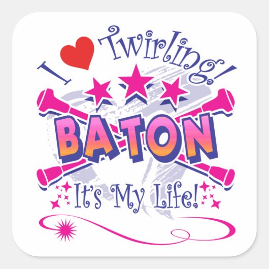 Baton Twirlers Vierkante Sticker (Voorkant)