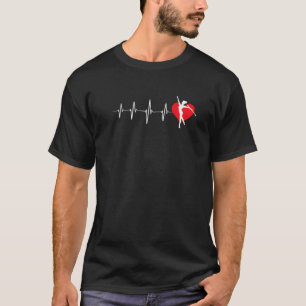 Baton Twirling Girl Heartbeat Twirler Dancing Maj T-shirt